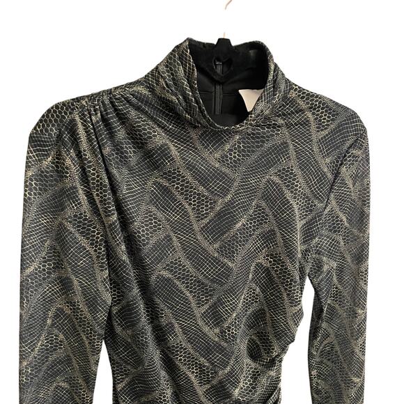 Cinq a Sept Marlene Dress in Black & Toast Abstract Print Womens Size 2 - Picture 3 of 8